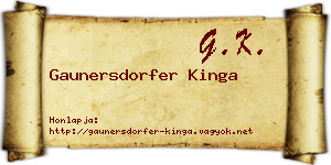 Gaunersdorfer Kinga névjegykártya